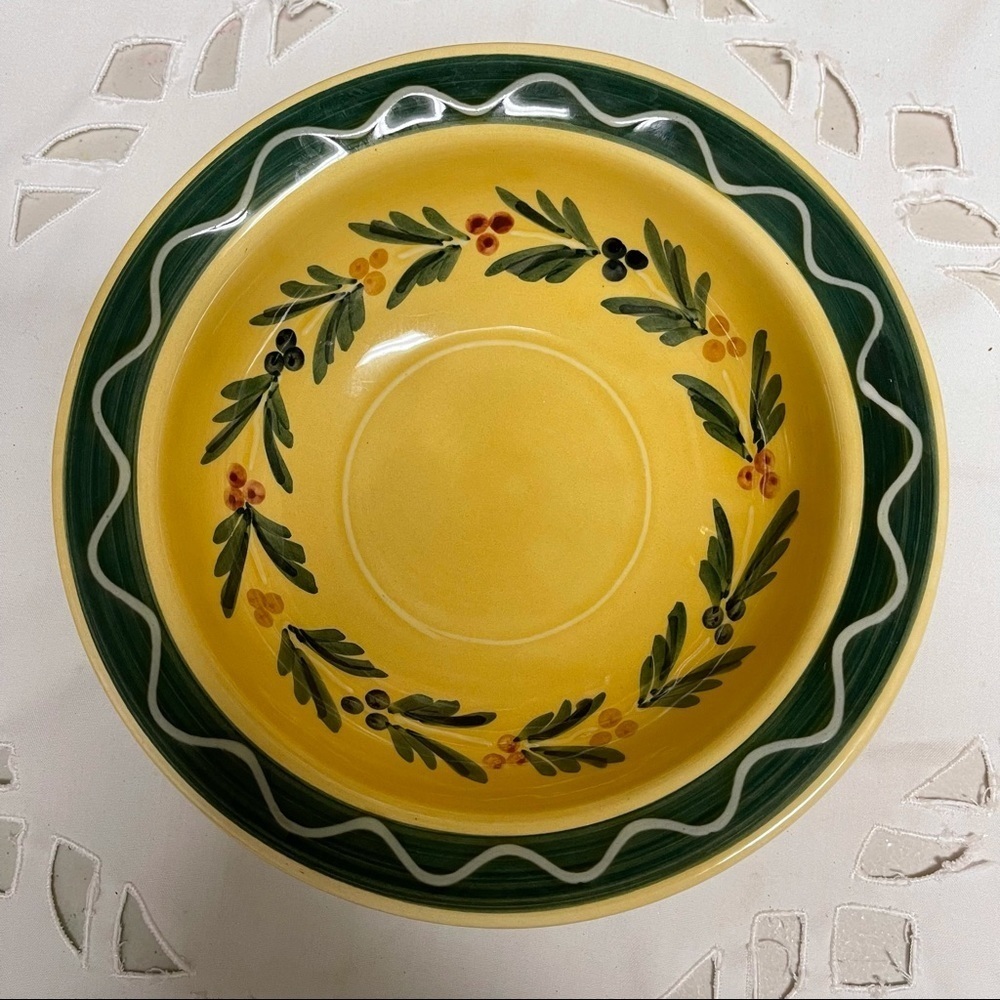 Williams Sonoma Berries Vines Bowl Hand Painted In Italy